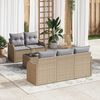 vidaXL Gartensofa-set Beige Poly-Rattan