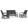 vidaXL 3-tlg. Garten-Lounge-Set Schaukel Schwarz Textilene und Stahl