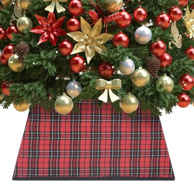 vidaXL Weihnachtsbaumrock Rot und Schwarz 48x48x25 cm