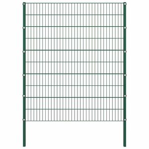 vidaXL Zaunelement mit Pfosten Eisen 176,5 x 200 cm Gr&uuml;n