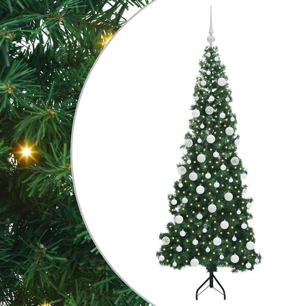vidaXL Eckiger k&uuml;nstlicher Weihnachtsbaum Gr&uuml;n 180 cm PVC und Metall