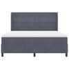 vidaXL Boxspringbett mit Matratze mit LED Dunkelgrau 180 x 200 cm Samt