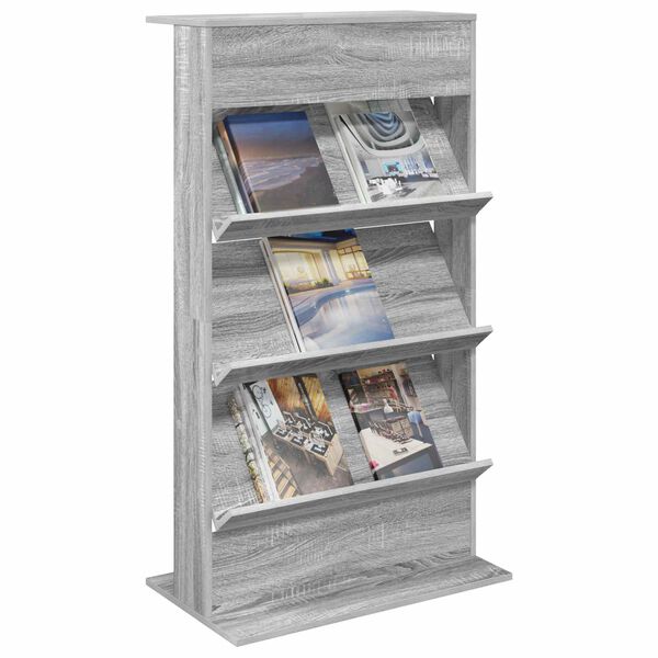 vidaXL Magazinregal Graues Sonoma 70 x 41 x 126 cm Holzwerkstoff