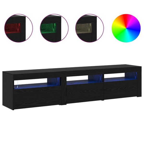 vidaXL TV-Schr&auml;nk 2 pcs Schwarz Eichen-Optik 180 x 35 x 40 cm