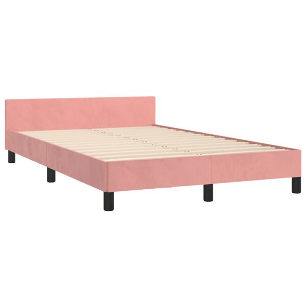 vidaXL Bettgestell ohne Matratze Rosa 120x190 cm Samt