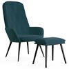 vidaXL Relaxsessel mit Hocker Blau Samt
