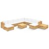 vidaXL 12-tlg. Garten-Lounge-Set mit Kissen Massivholz Teak