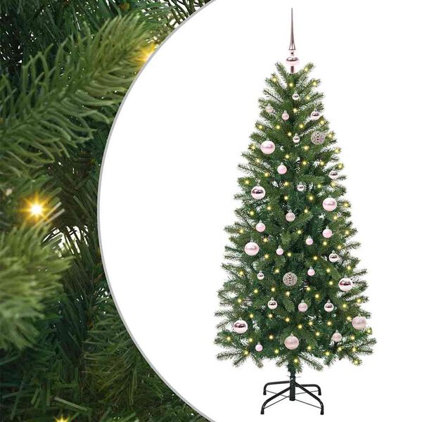 vidaXL K&uuml;nstlicher Weihnachtsbaum mit 150 LEDs Gr&uuml;n 150 cm PE und PVC