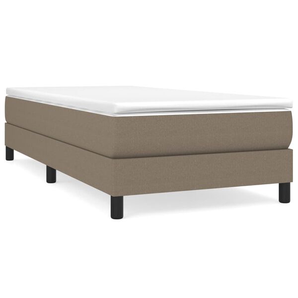 vidaXL Boxspringbett mit Matratze Taupe 100x200 cm Stoff
