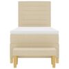 vidaXL Boxspringbett mit Matratze Creme 100 x 200 cm Stoff