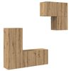 vidaXL TV-Schr&auml;nk Wandmontiert 4 pcs Artisan-Eiche Holzwerkstoff