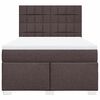 vidaXL Boxspringbett mit Matratze Dunkelbraun 160x200 cm Stoff