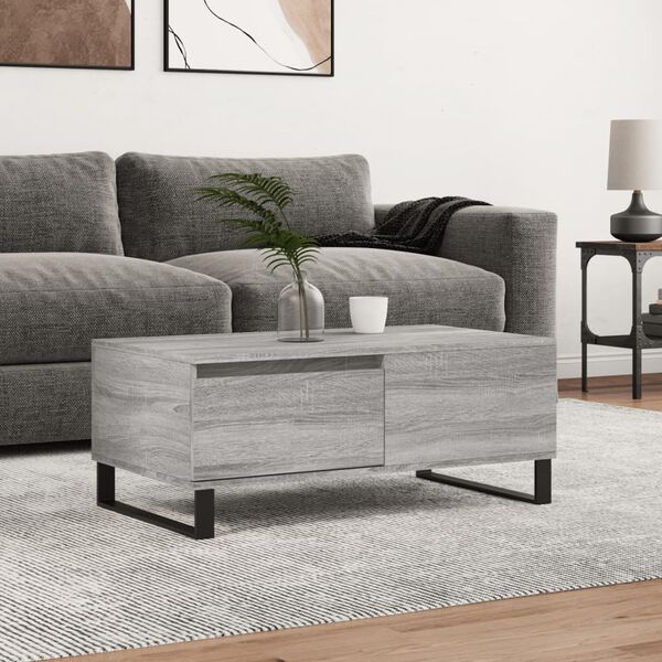 vidaXL Couchtisch Grau Sonoma 90x50x36,5 cm Holzwerkstoff