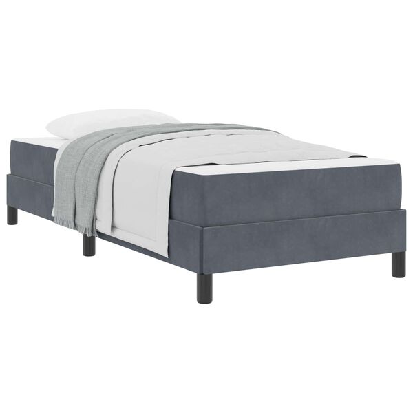 vidaXL Boxspringbett mit Matratze Dunkelgrau 90 x 220 cm Stoff