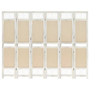 vidaXL 6-tlg. Raumteiler Creme 210x165 cm Stoff