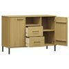 vidaXL Sideboard OSLO mit Metallbeinen Braun 113x40x77 cm Massivholz