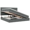 vidaXL Bett mit Stauraum und LED Dunkelgrau 200 x 200 cm Polyester