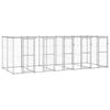 vidaXL Outdoor-Hundezwinger mit &Uuml;berdachung Verzinkter Stahl 12,1 m&sup2;