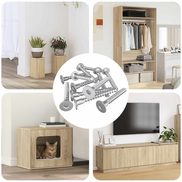 vidaXL Confirmat-Schrauben 12 pcs Silber &Oslash;5 x 40 mm Metall