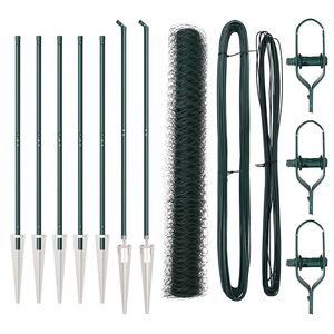 vidaXL Sechseckzaun mit Pfosten 10 x 1,2 m PVC-beschichteter Stahl