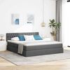 vidaXL Bett mit Stauraum und LED mit LED Dunkelgrau 180 x 200 cm Stoff