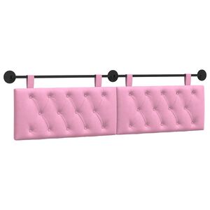 vidaXL H&auml;ngendes Kopfteil Rosa Stoff