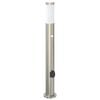 vidaXL Pollerleuchte mit Sensor&Steckdose 80 cm Edelstahl IP44