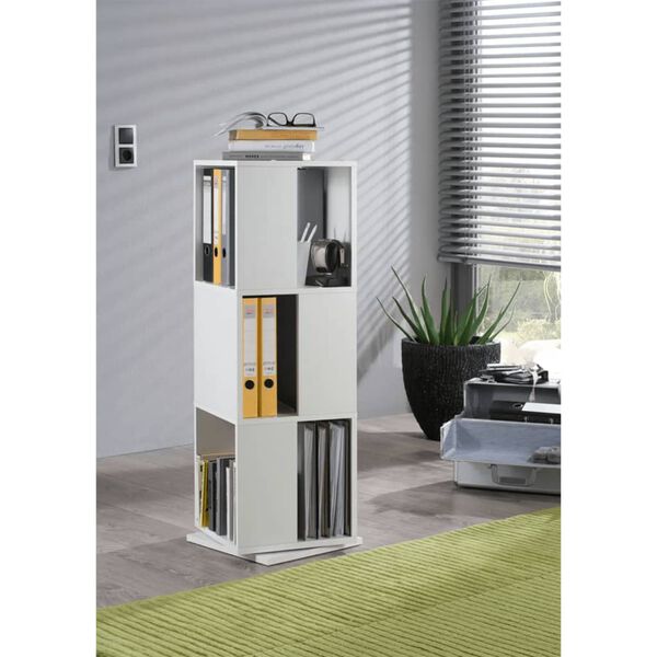 FMD Drehbarer Aktenschrank Offene F&auml;cher 34&times;34&times;108 cm Wei&szlig;