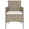 vidaXL 5-tlg. Garten-Essgruppe Poly Rattan und Hartglas Beige