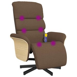 vidaXL Massagesessel mit Fu&szlig;teil Braun Stoff