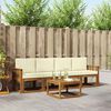 vidaXL Outdoor-Sofagarnitur mit Kissen 5 pcs Natur und Creme