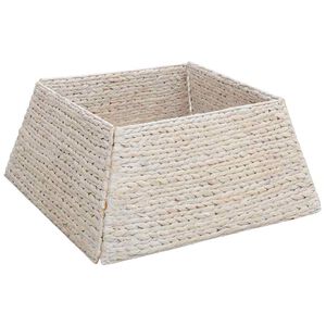 vidaXL Weihnachtsbaumkragen Wei&szlig; 60 x 60 x 28 cm Wasserhyazinthe