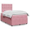 vidaXL Boxspringbett mit Matratze Rosa 120x190 cm Samt