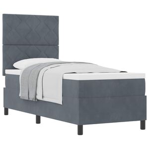 vidaXL Boxspringbett mit Kopfteil Dunkelgrau 80 x 200 cm Samt