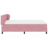 vidaXL Boxspringbett mit Matratze mit Kopfteil Rosa 140 x 190 cm Samt