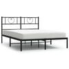 vidaXL Bettgestell mit Kopfteil Metall Schwarz 135x190 cm
