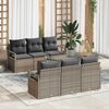 vidaXL Gartensofa-set mit Kissen 7 pcs Grau Poly-Rattan