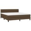 vidaXL Boxspringbett mit Matratze Dunkelbraun 180x200 cm Stoff