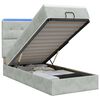 vidaXL Ottoman-Bett mit Matratze und LED Hellgrau 80 x 200 cm Samt