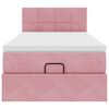 vidaXL Ottoman-Bett mit Matratze & LEDs Rosa 100x200 cm Samt