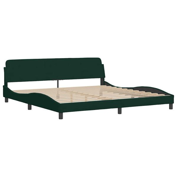 vidaXL Bett mit Matratze Dunkelgr&uuml;n 200x200 cm Samt