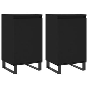 vidaXL Sideboards 2 Stk. Schwarz 40x35x70 cm Holzwerkstoff