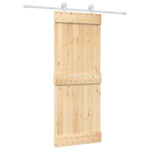 vidaXL Schiebet&uuml;r 80 x 210 cm Massivkiefer (Unbehandelt)