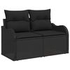 vidaXL Sofa Set mit Kissen mit Speicher Schwarz Poly-Rattan
