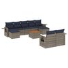 vidaXL 10-teiliges Gartensofa-Set mit Kissen, grau, Polyrattan