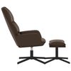 vidaXL Relaxsessel mit Hocker Braun Kunstleder