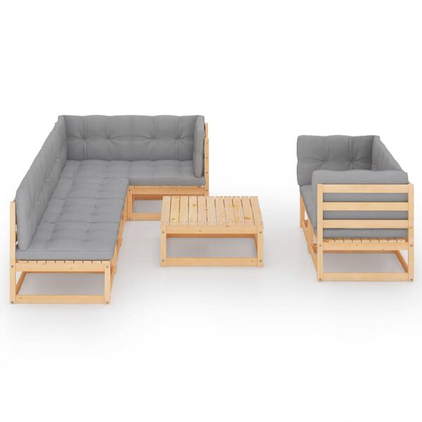 vidaXL 8-tlg. Garten-Lounge-Set mit Kissen Massivholz Kiefer