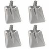 vidaXL Schaufelkopf 4 Stk. Silber 45 x 38 cm Aluminium