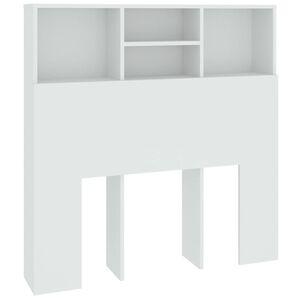 vidaXL Bett-Kopfteil mit Ablagen Wei&szlig; 100x19x103,5 cm