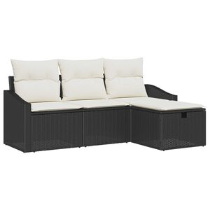 vidaXL Sofa Set mit Kissen 4 pcs Poly-Rattan